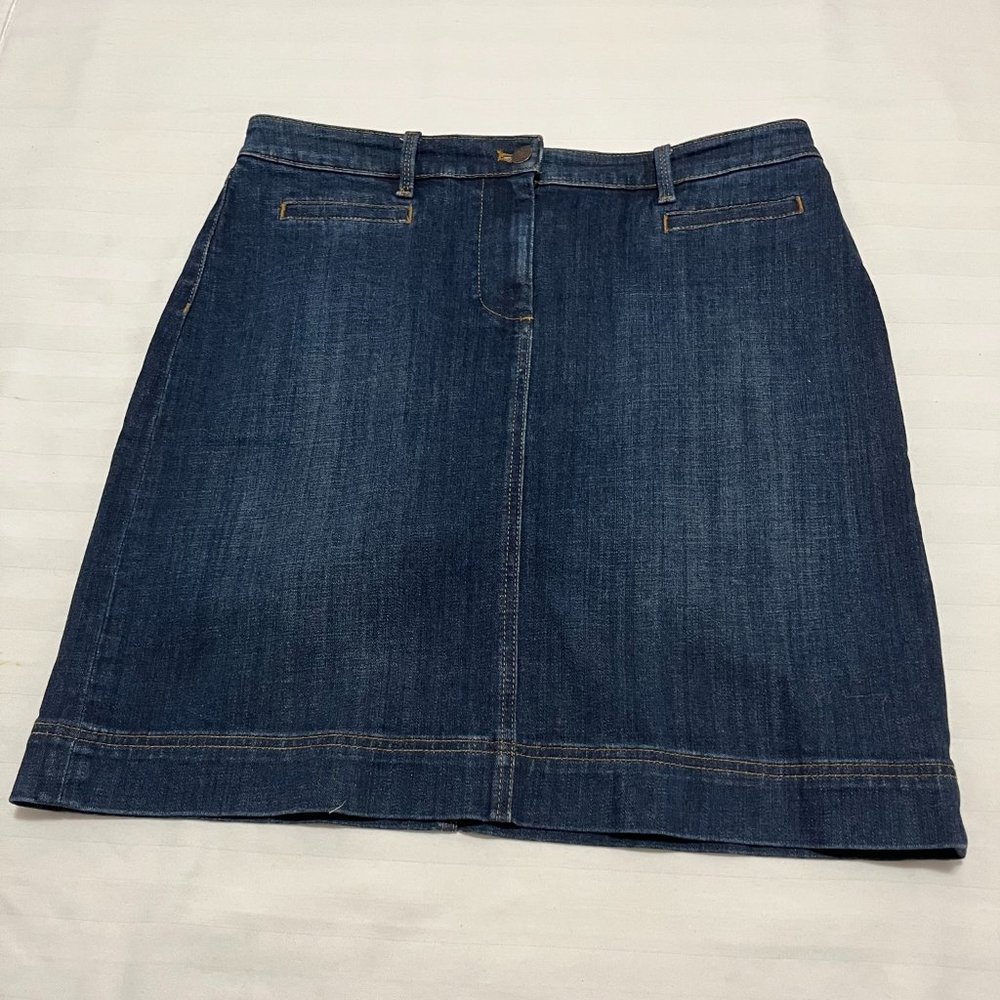 Talbots Blue Denim Knee Length Skirt Size 10